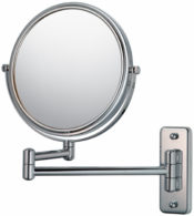 Double-sided round 5X/1X wall magnifying makeup mirror