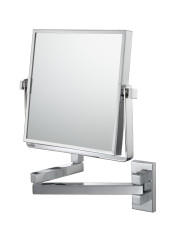 Square double-sided 3X/1X wall magnifying makeup mirror