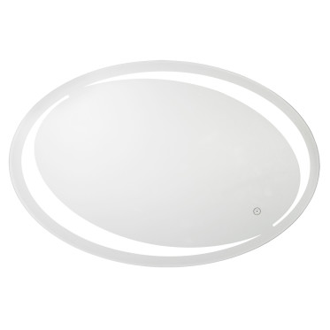 Oval LED lighted vanity mirror with tunable light color