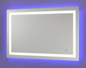 NeoClassic Rectangular Large LED Lighted Vanity mirror with blue wall glow