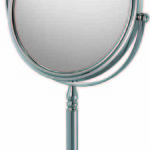 Double-sided 10X/1X freestanding magnifying mirror