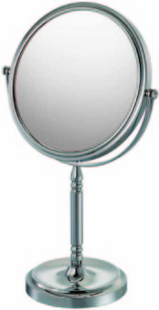 Double-sided 10X/1X freestanding magnifying mirror