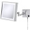 Square 3X magnifying LED lighted plug-in wall mirror