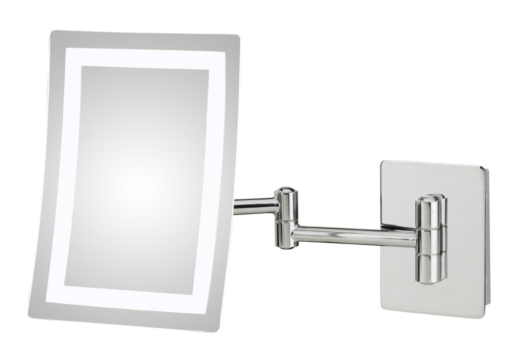 Contemporary Rectangular Switchable Magnifying Makeup Mirror Aptations