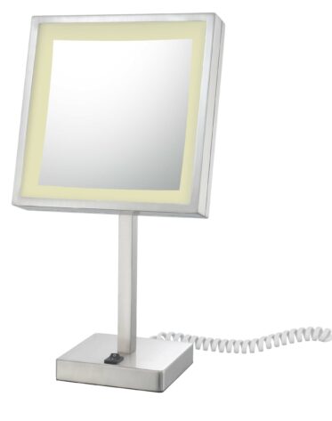 Square Freestanding Mirror Brushed Nickel