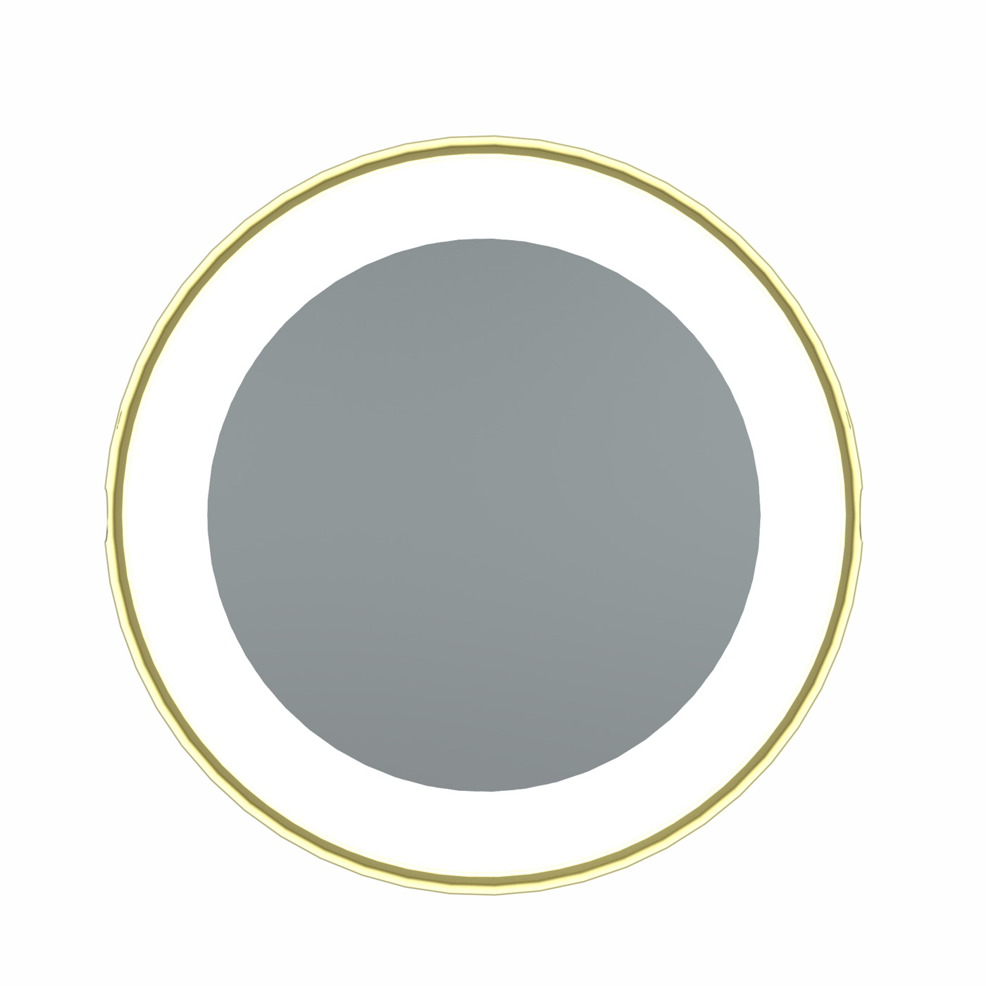 Brushed Brass Optional 7X Lens for Double Sided Round LED Lighted Mirrors