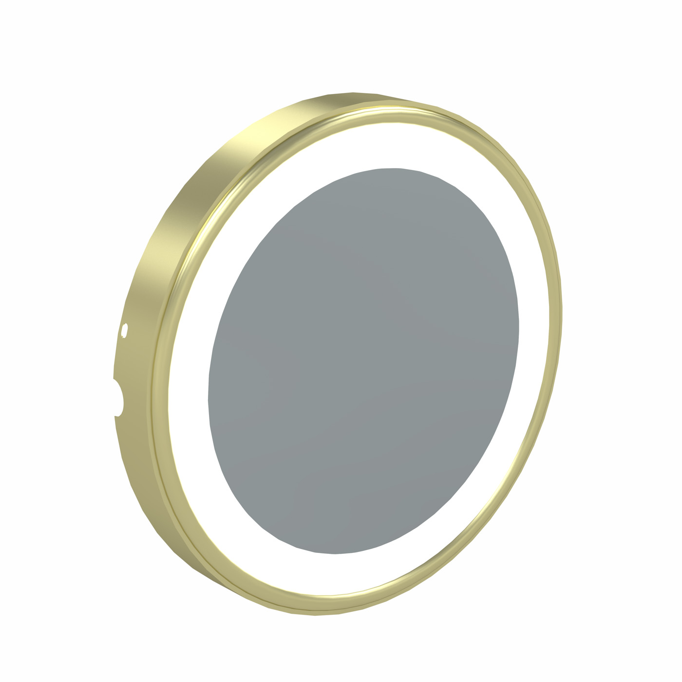Brushed Brass Optional 7X Lens for Double Sided Round LED Lighted Mirrors